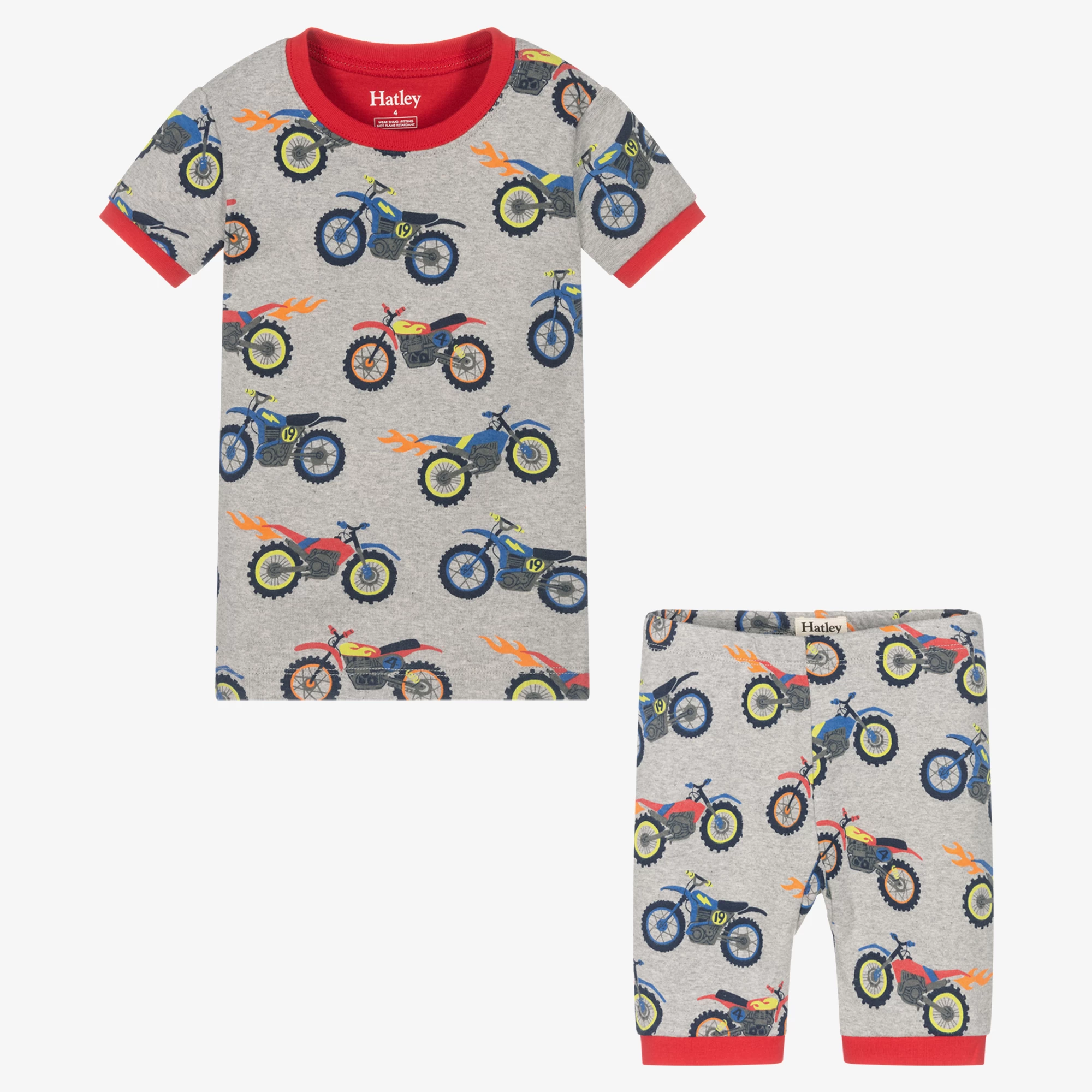 Hatley Boys Grey Cotton Bike Pyjamas 5 Hatley Boys Grey Cotton Bike Pyjamas - Image 3