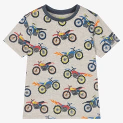 Hatley Boys Grey Cotton Bike T-Shirt