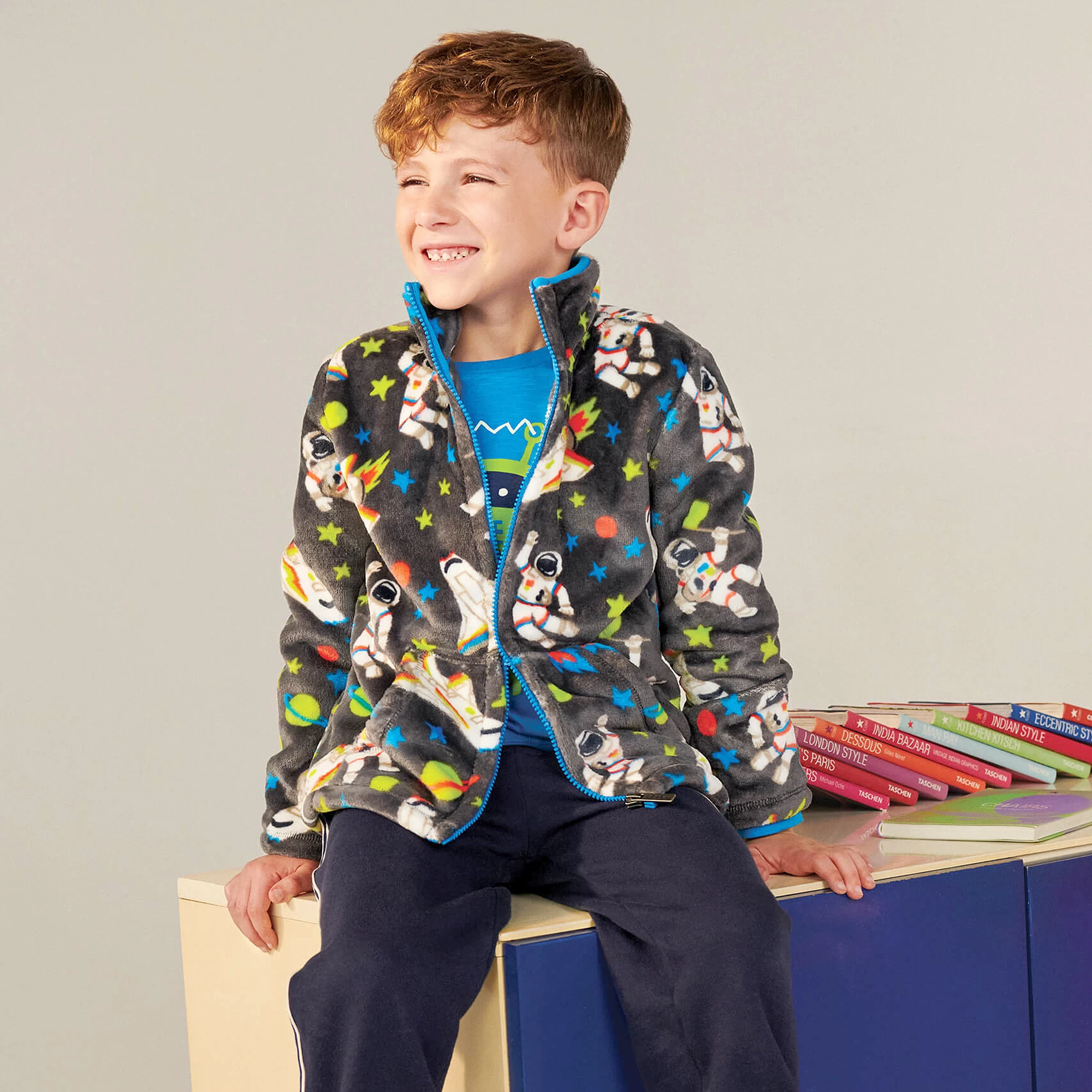 Hatley Boys Grey Space Zip-Up Top 4 Hatley Boys Grey Space Zip-Up Top - Image 2