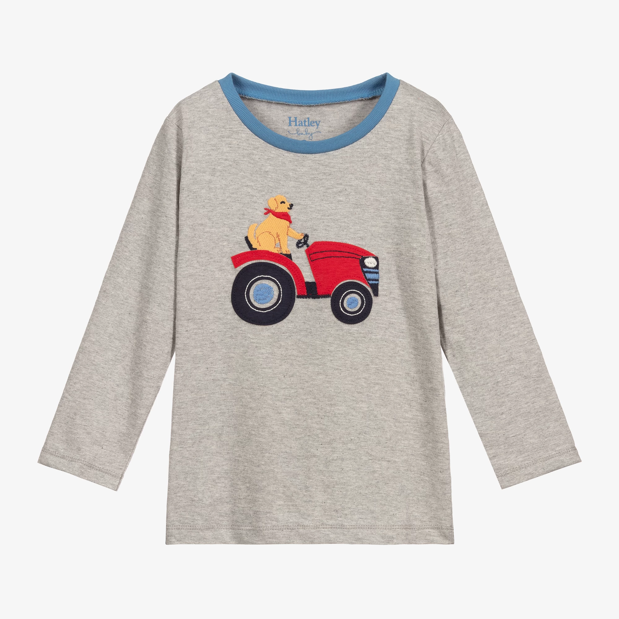 Hatley Boys Grey Tractor Cotton Top