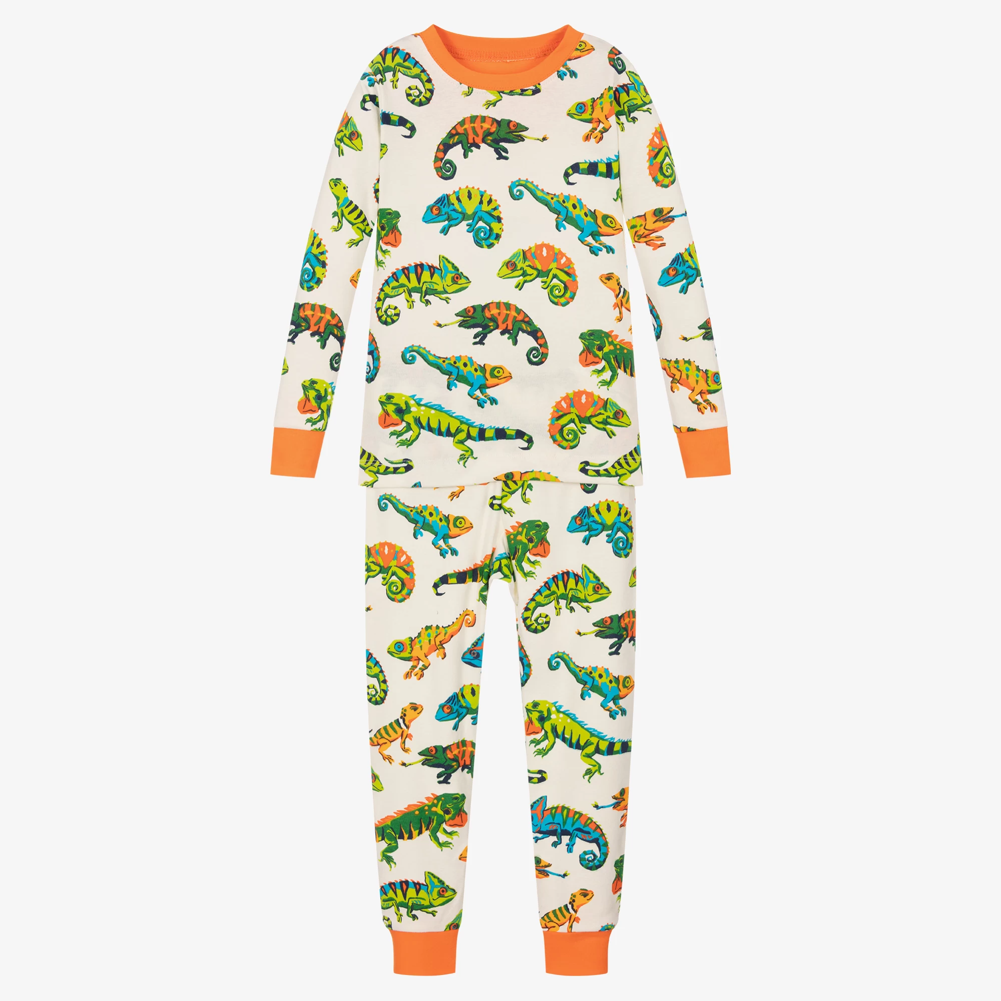 Hatley Boys Ivory Chameleon Cotton Pyjamas
