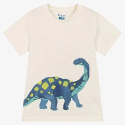 Hatley Boys Ivory Cotton Dinosaur T-Shirt