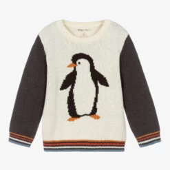 Hatley Boys Ivory Penguin Jumper