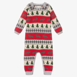 Hatley Boys Red Cotton Knit Romper