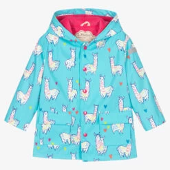 Hatley Girls Blue Alpaca Raincoat