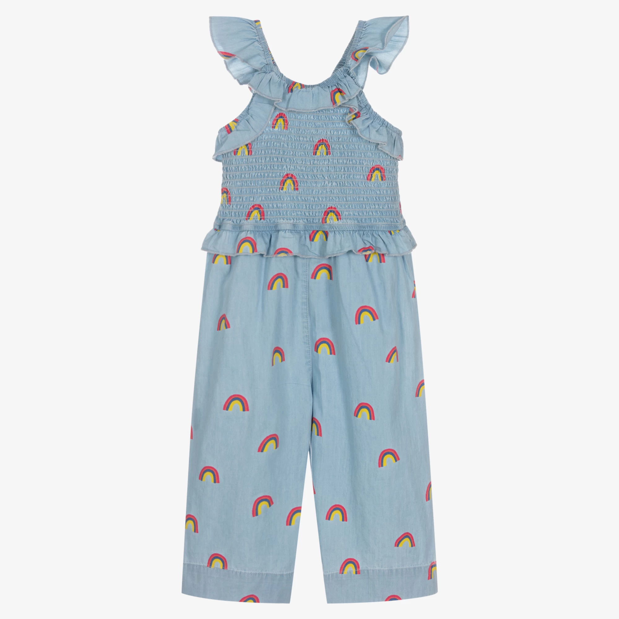 Hatley Girls Blue Chambray Rainbow Jumpsuit 3 Hatley Girls Blue Chambray Rainbow Jumpsuit