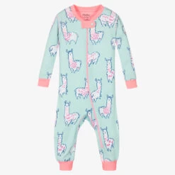 Hatley Girls Blue Cotton Babysuit