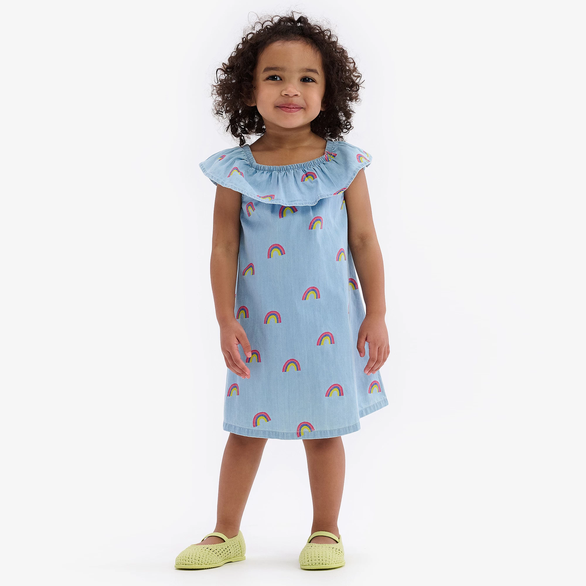 Hatley Girls Blue Cotton Rainbow Dress 4 Hatley Girls Blue Cotton Rainbow Dress - Image 2