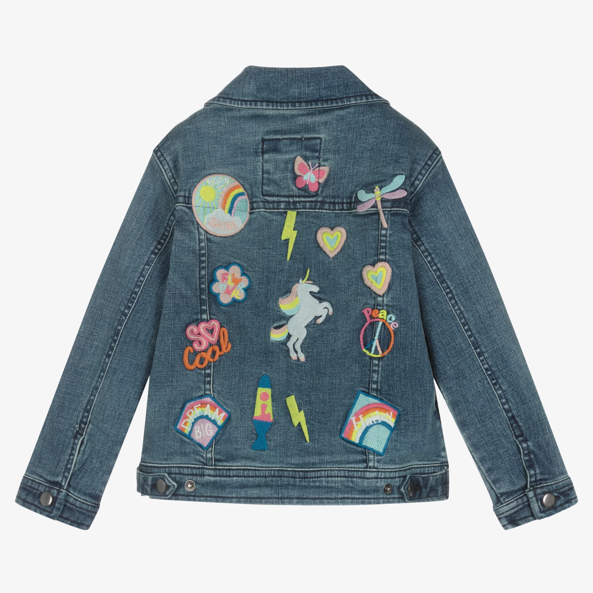 Hatley Girls Blue Embroidered Denim Jacket 4 Hatley Girls Blue Embroidered Denim Jacket - Image 2