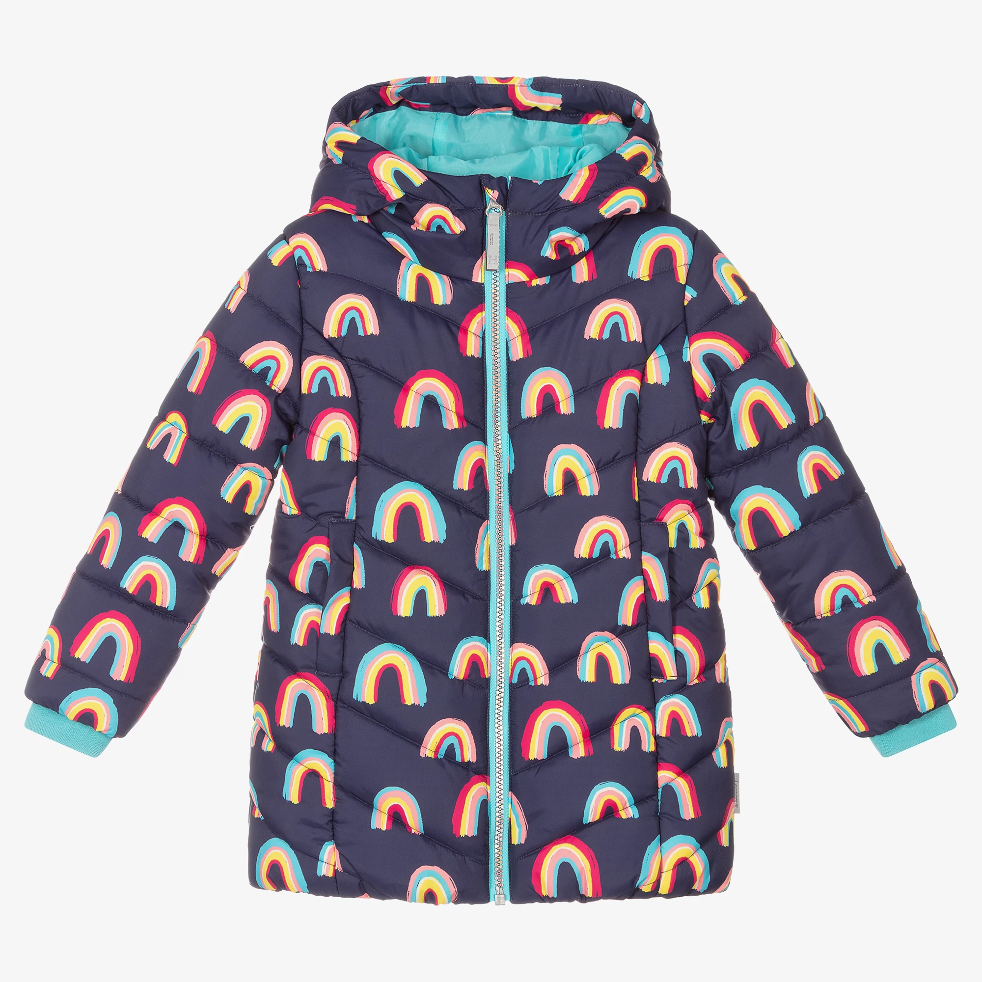 Hatley Girls Blue Hooded Puffer Coat 3 Hatley Girls Blue Hooded Puffer Coat