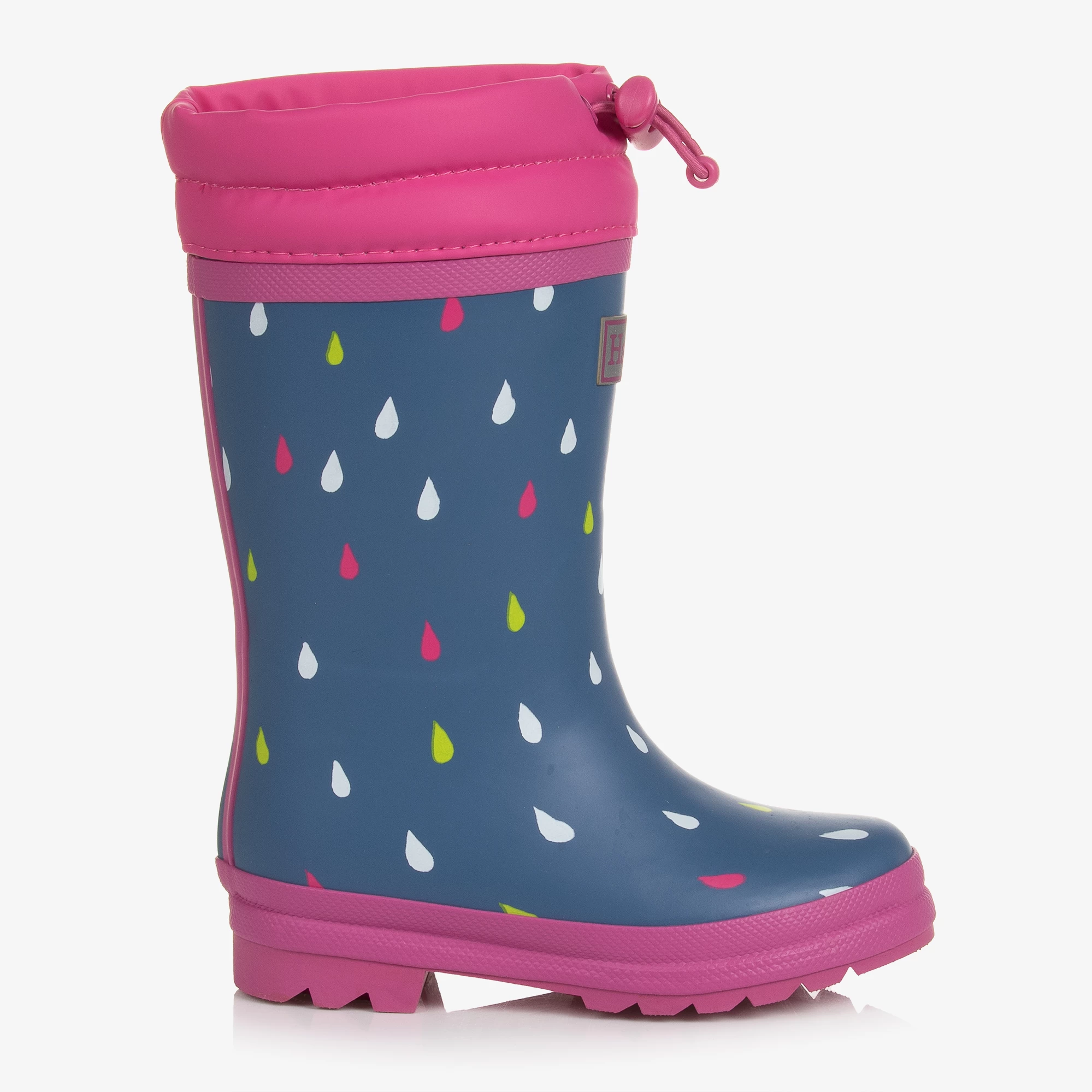 Hatley Girls Blue Tiny Drops Rain Boots & Socks 5 Hatley Girls Blue Tiny Drops Rain Boots & Socks - Image 3