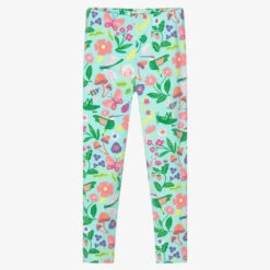 Hatley Girls Green Cotton Leggings