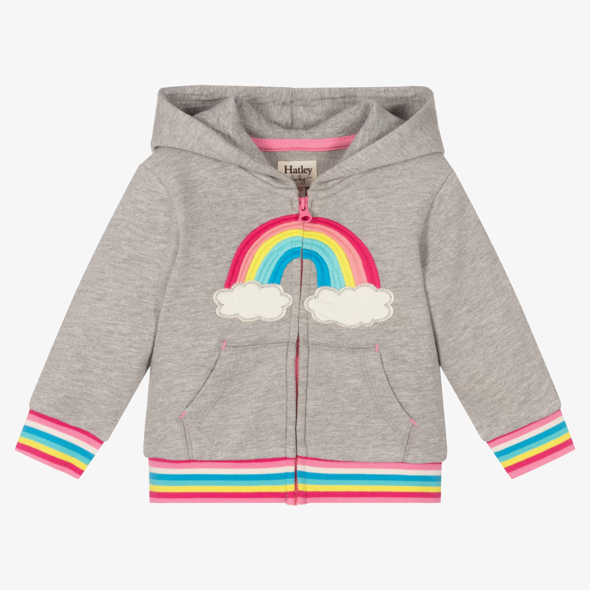 Hatley Girls Grey Cotton Zip-Up Top 3 Hatley Girls Grey Cotton Zip-Up Top