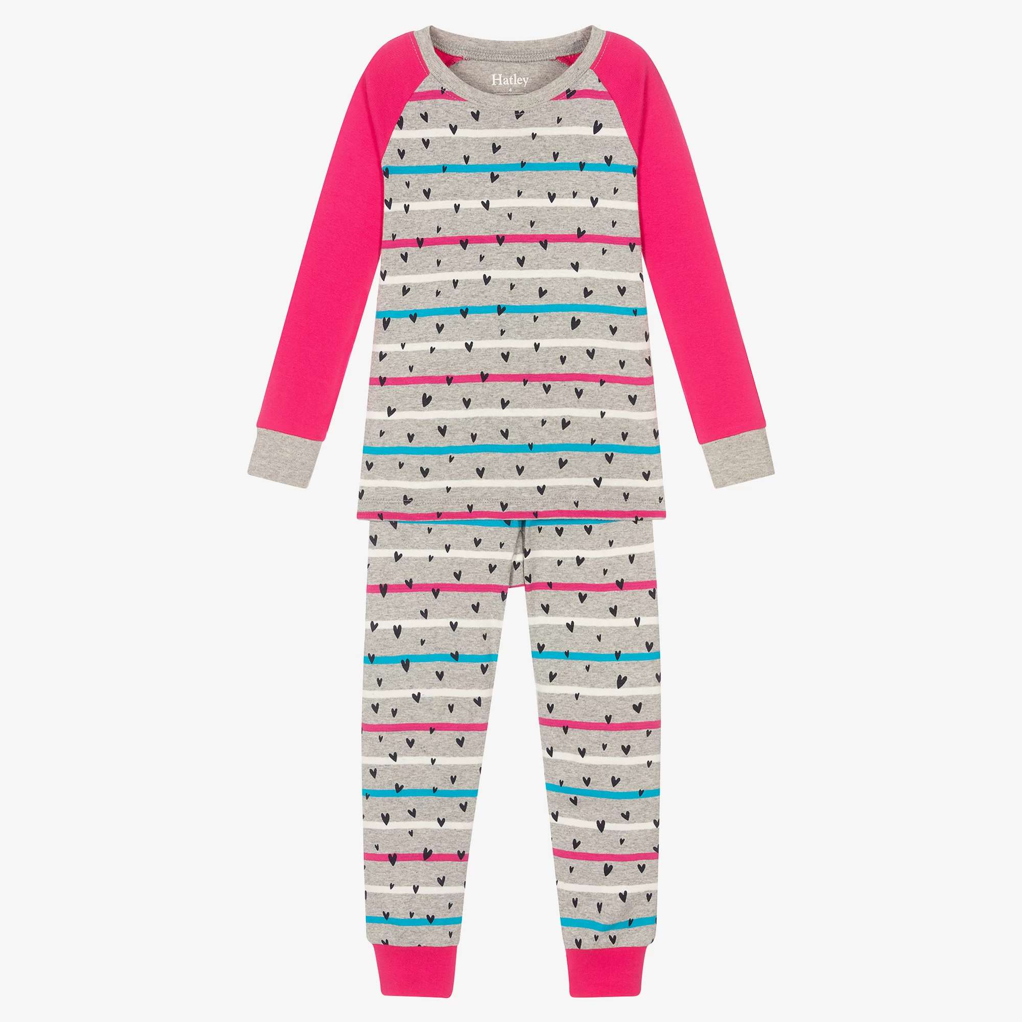 Hatley Girls Grey & Pink Pyjamas 3 Hatley Girls Grey & Pink Pyjamas