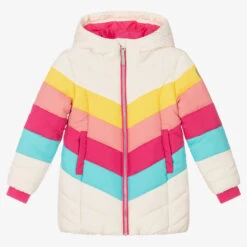 Hatley Girls Ivory Hooded Puffer Coat