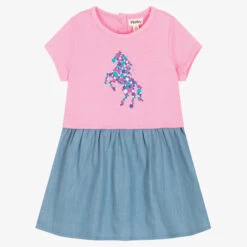 Hatley Girls Pink & Blue Unicorn Dress