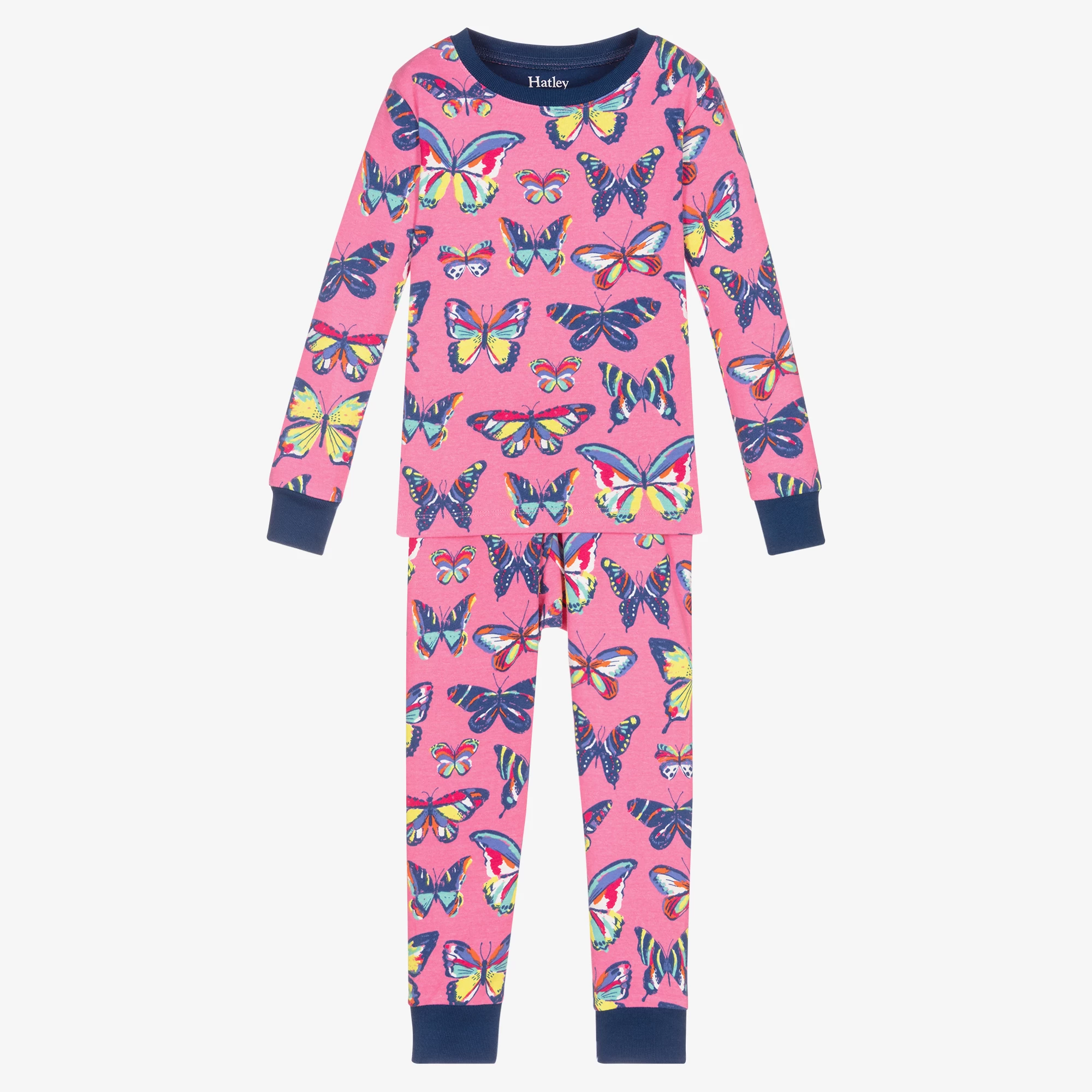 Hatley Girls Pink Butterfly Pyjamas 3 Hatley Girls Pink Butterfly Pyjamas