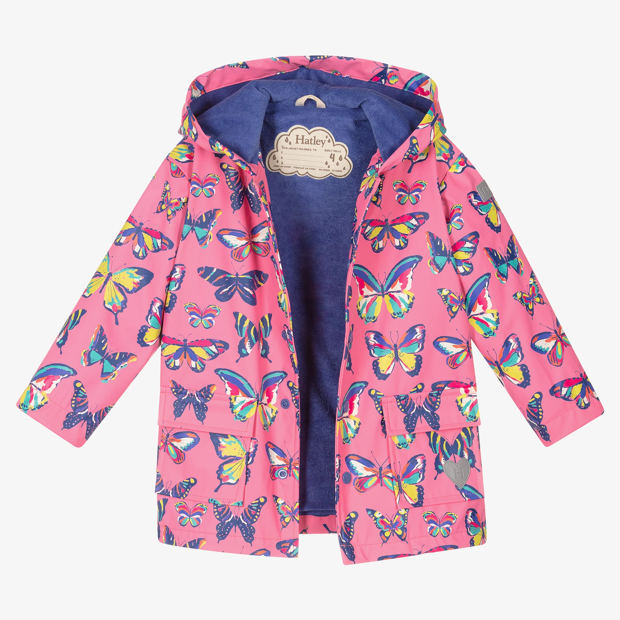 Hatley Girls Pink Butterfly Raincoat 5 Hatley Girls Pink Butterfly Raincoat - Image 3