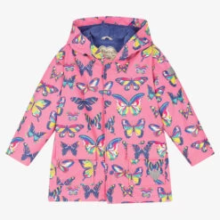 Hatley Girls Pink Butterfly Raincoat