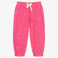 Hatley Girls Pink Cotton Joggers