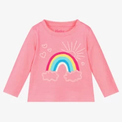 Hatley Girls Pink Cotton Rainbow Top