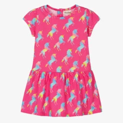Hatley Girls Pink Cotton Unicorn Dress