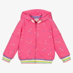 Hatley Girls Pink Cotton Zip-up Top