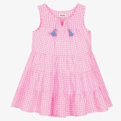 Hatley Girls Pink Gingham Tiered Dress