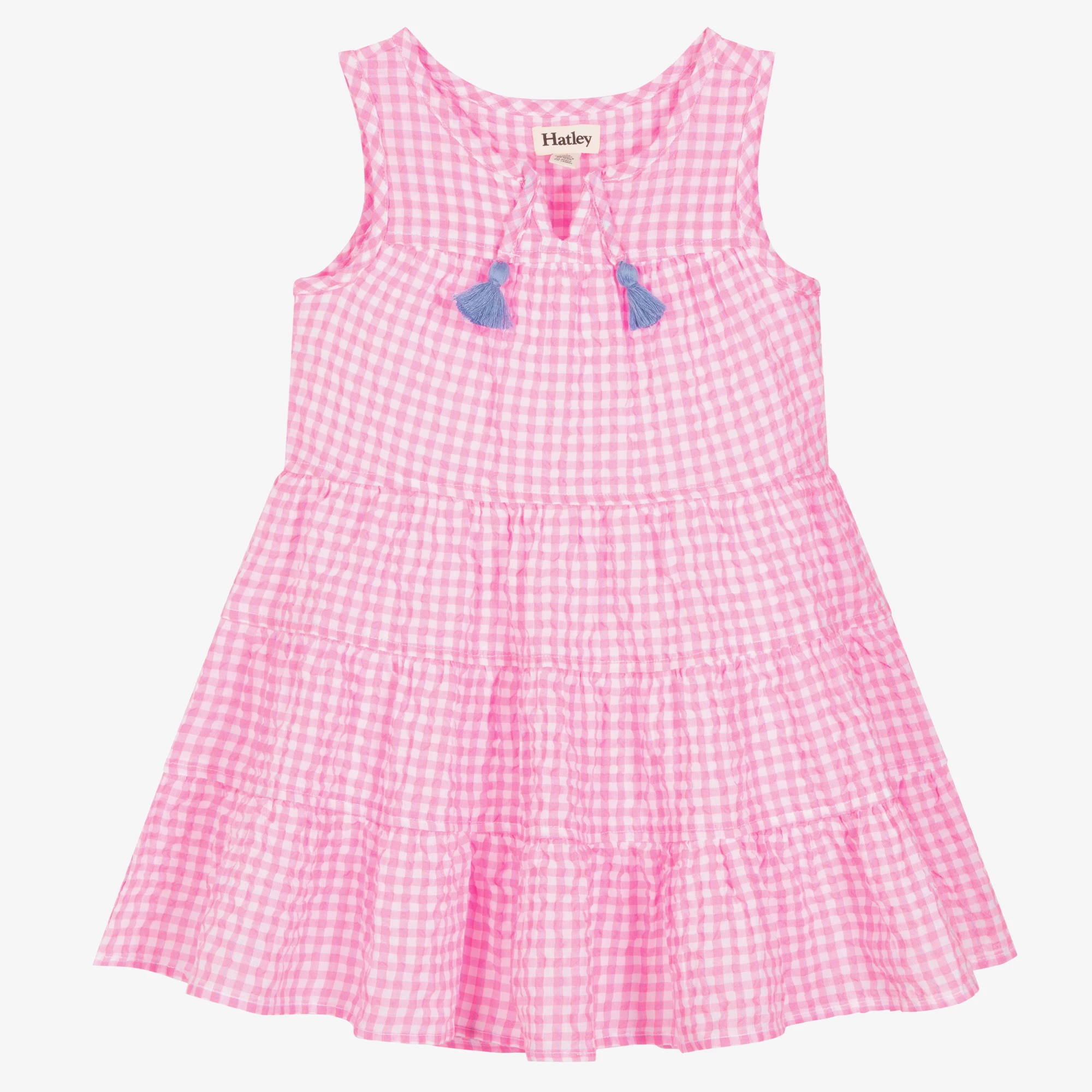 Hatley Girls Pink Gingham Tiered Dress 3 Hatley Girls Pink Gingham Tiered Dress