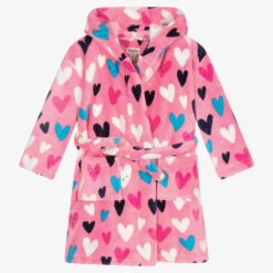 Hatley Girls Pink Heart Dressing Gown