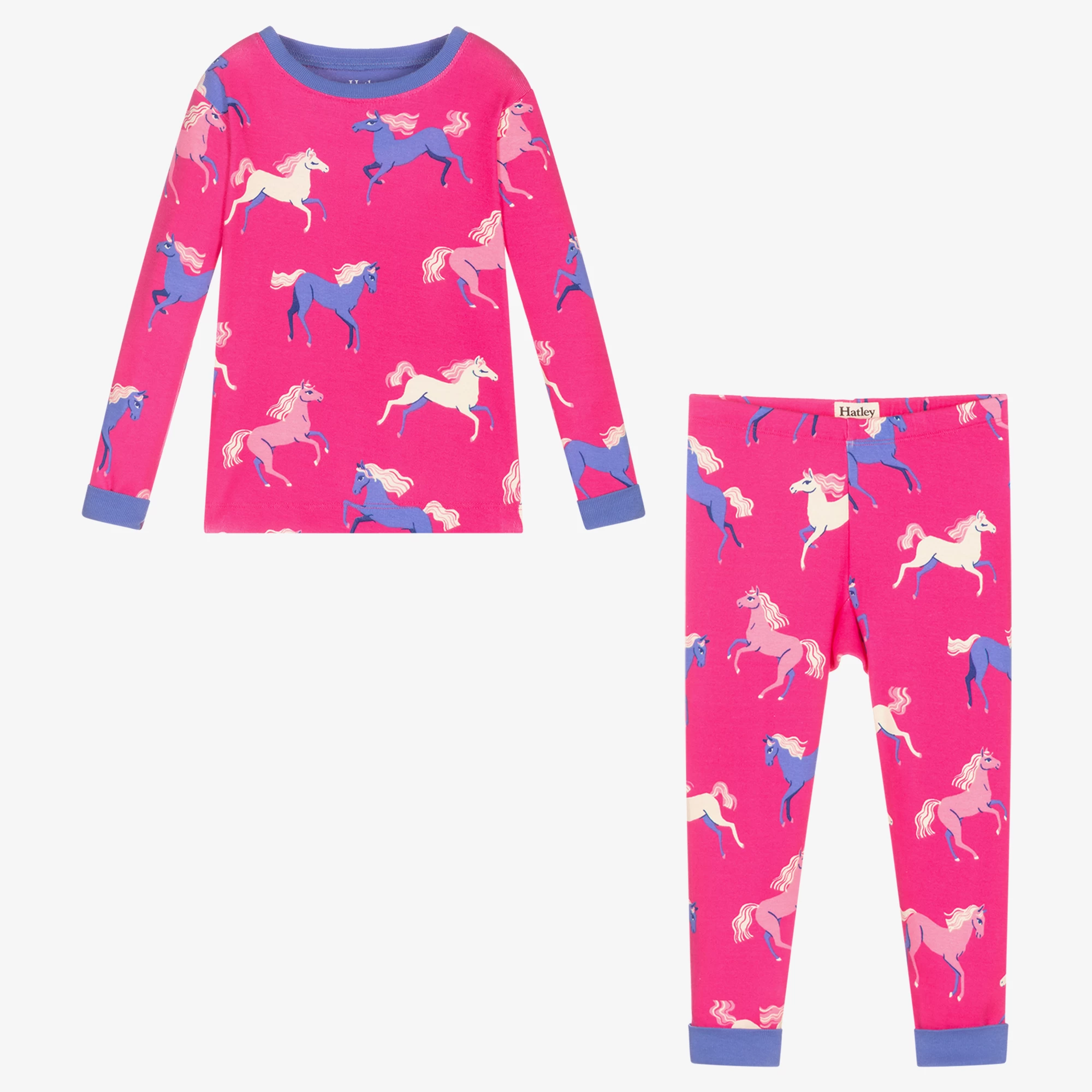 Hatley Girls Pink Horses Pyjamas 4 Hatley Girls Pink Horses Pyjamas - Image 2