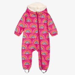 Hatley Girls Pink Rainbow Rain Suit