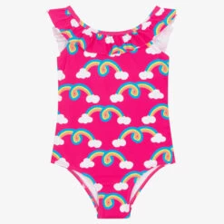 Hatley Girls Pink Rainbow Swimsuit (UPF50+)