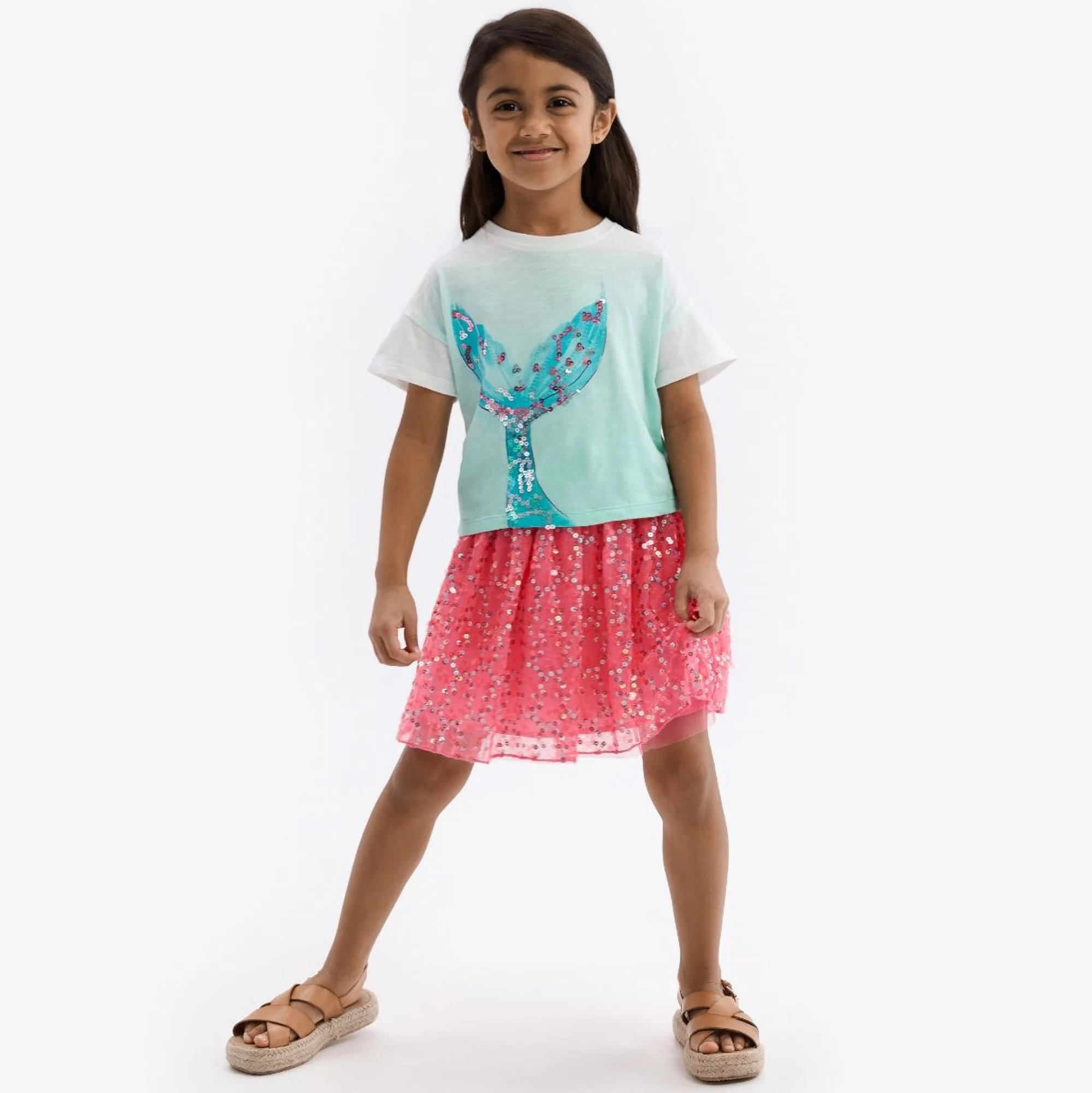 Hatley Girls Pink Sequin Tulle Skirt 4 Hatley Girls Pink Sequin Tulle Skirt - Image 2