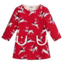 Hatley Girls Red Cotton Jersey Dress