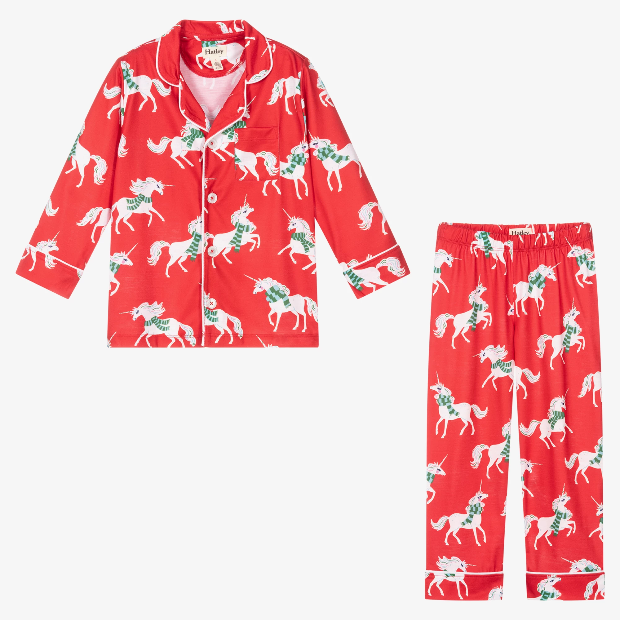 Hatley Girls Red Unicorn Pyjamas 4 Hatley Girls Red Unicorn Pyjamas - Image 2