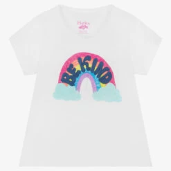 Hatley Girls White Be Kind Rainbow T-Shirt