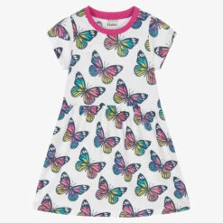 Hatley Girls White Butterfly Dress