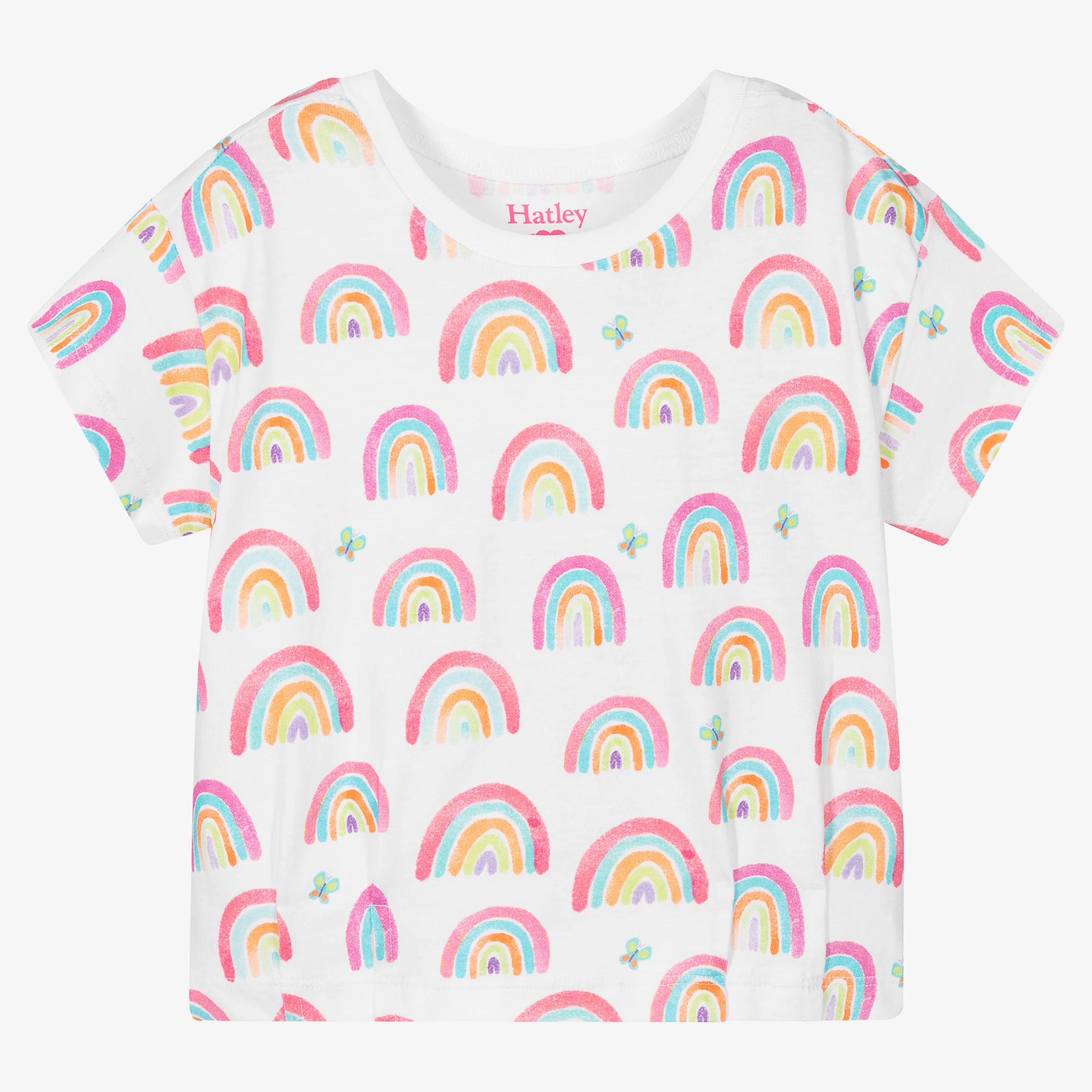 Hatley Girls White Cotton T-Shirt 3 Hatley Girls White Cotton T-Shirt