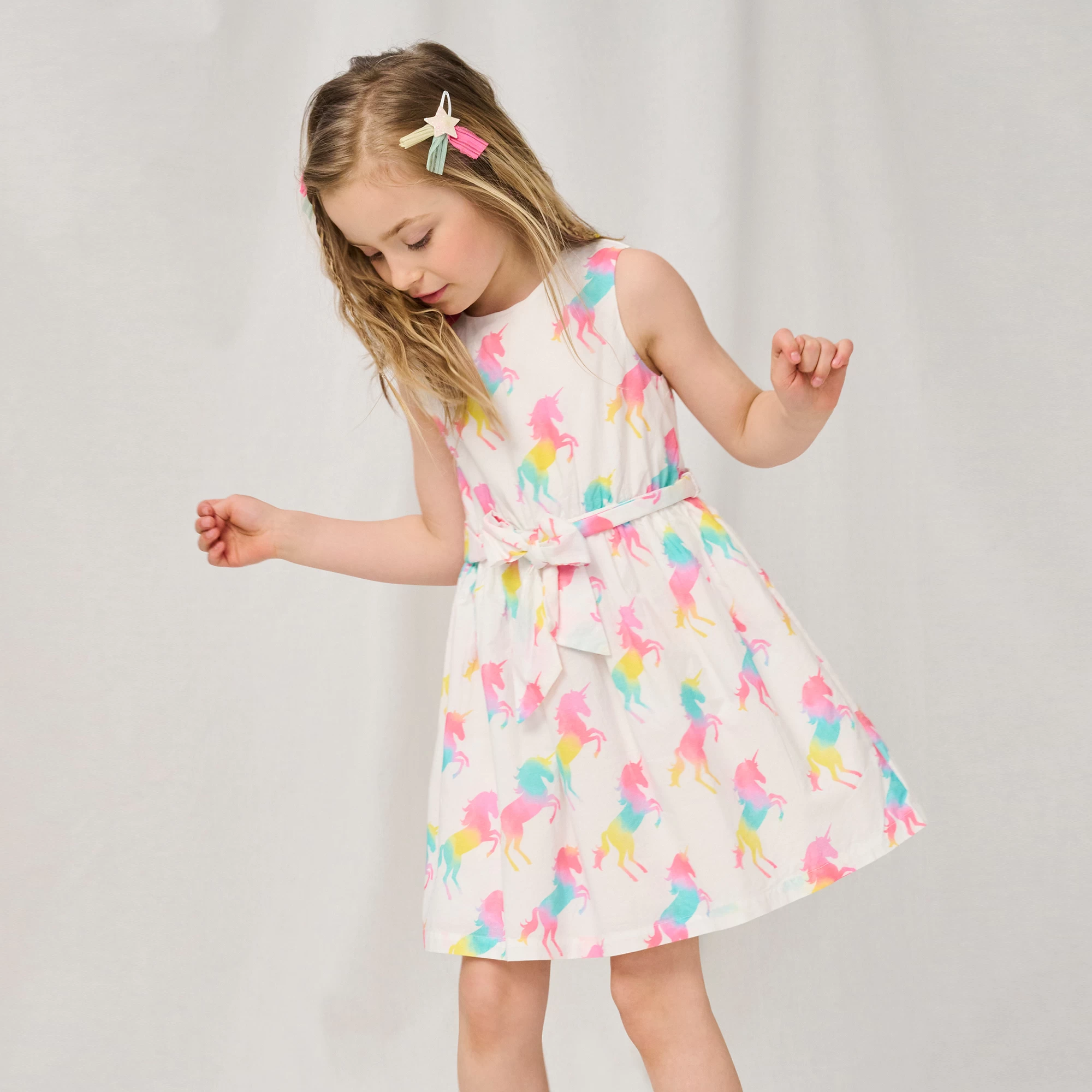 Hatley Girls White Cotton Unicorn Dress 4 Hatley Girls White Cotton Unicorn Dress - Image 2