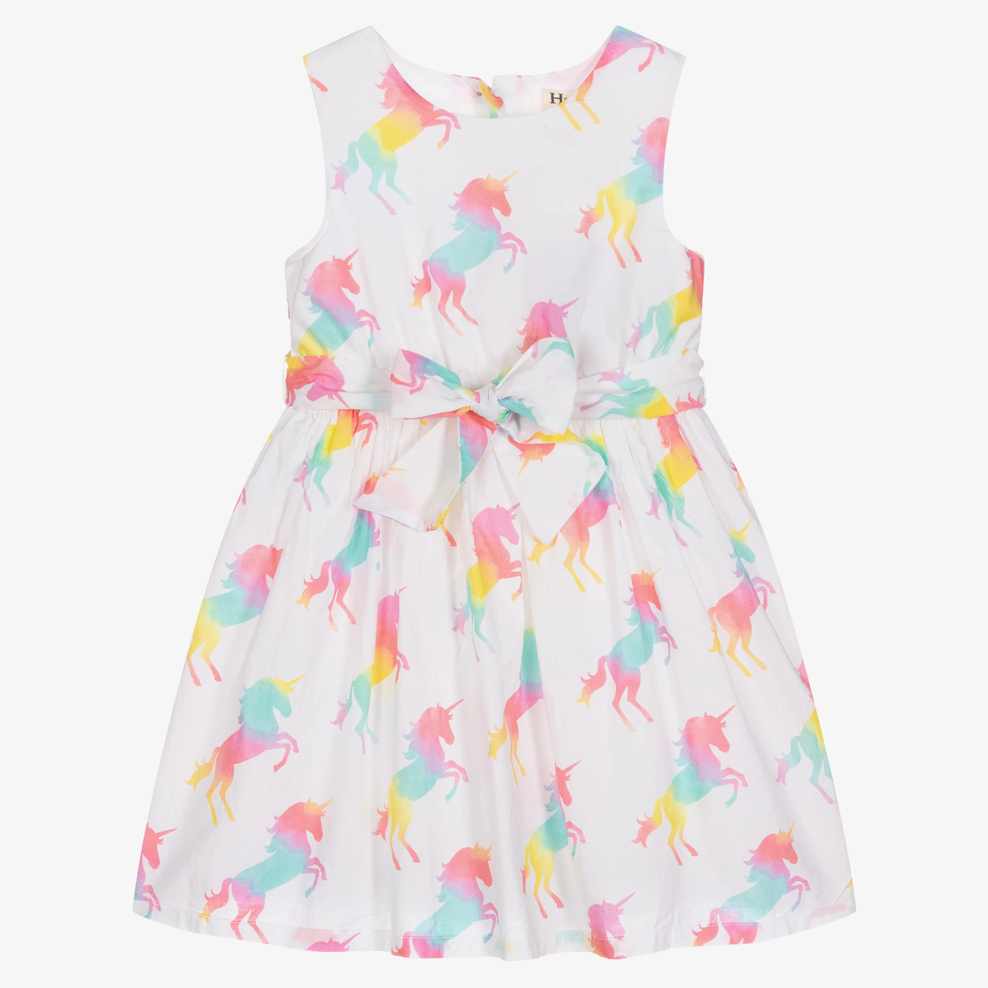 Hatley Girls White Cotton Unicorn Dress 3 Hatley Girls White Cotton Unicorn Dress