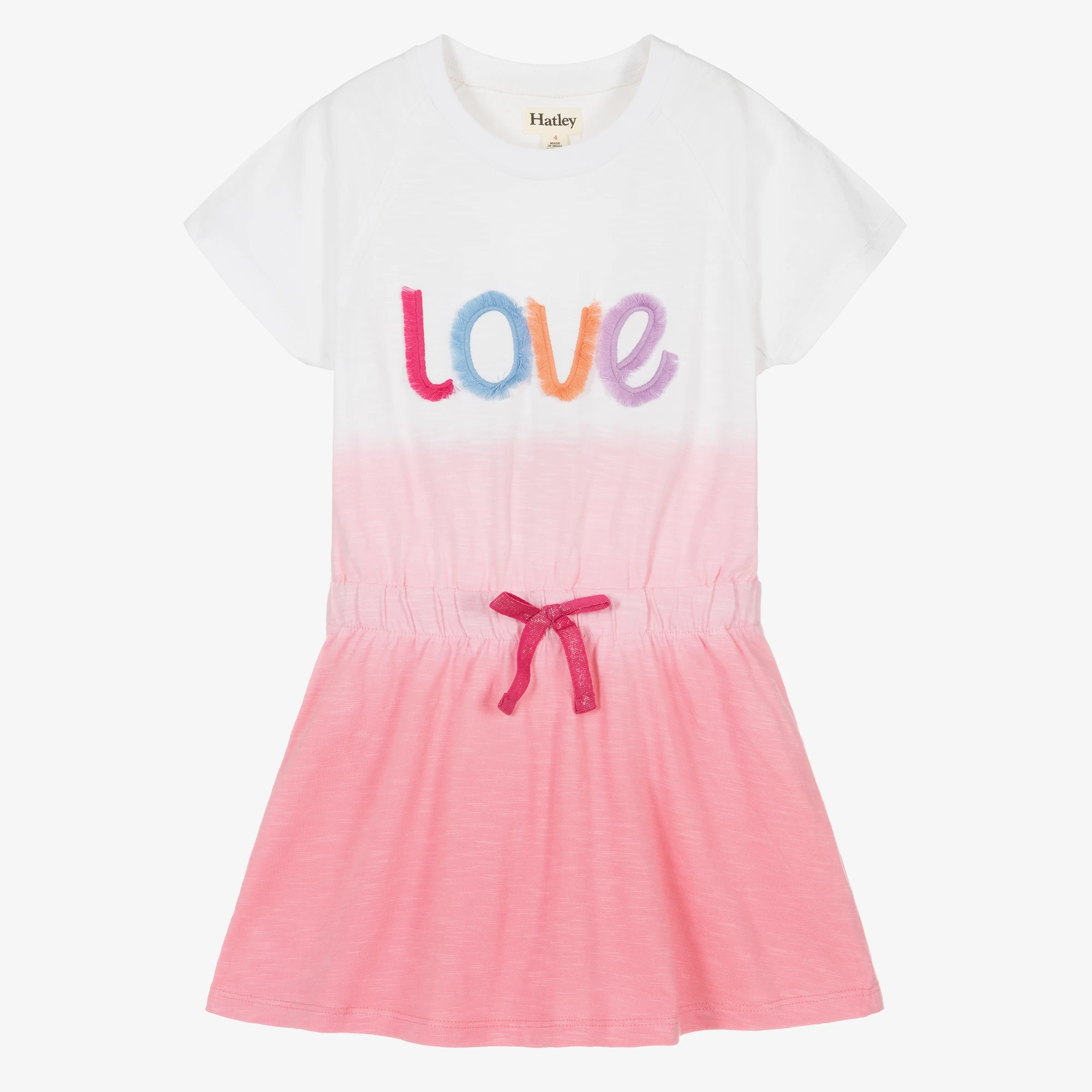Hatley Girls White & Pink Ombré Cotton Dress 3 Hatley Girls White & Pink Ombré Cotton Dress