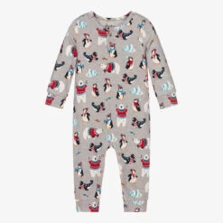 Hatley Grey Penguins Rompersuit