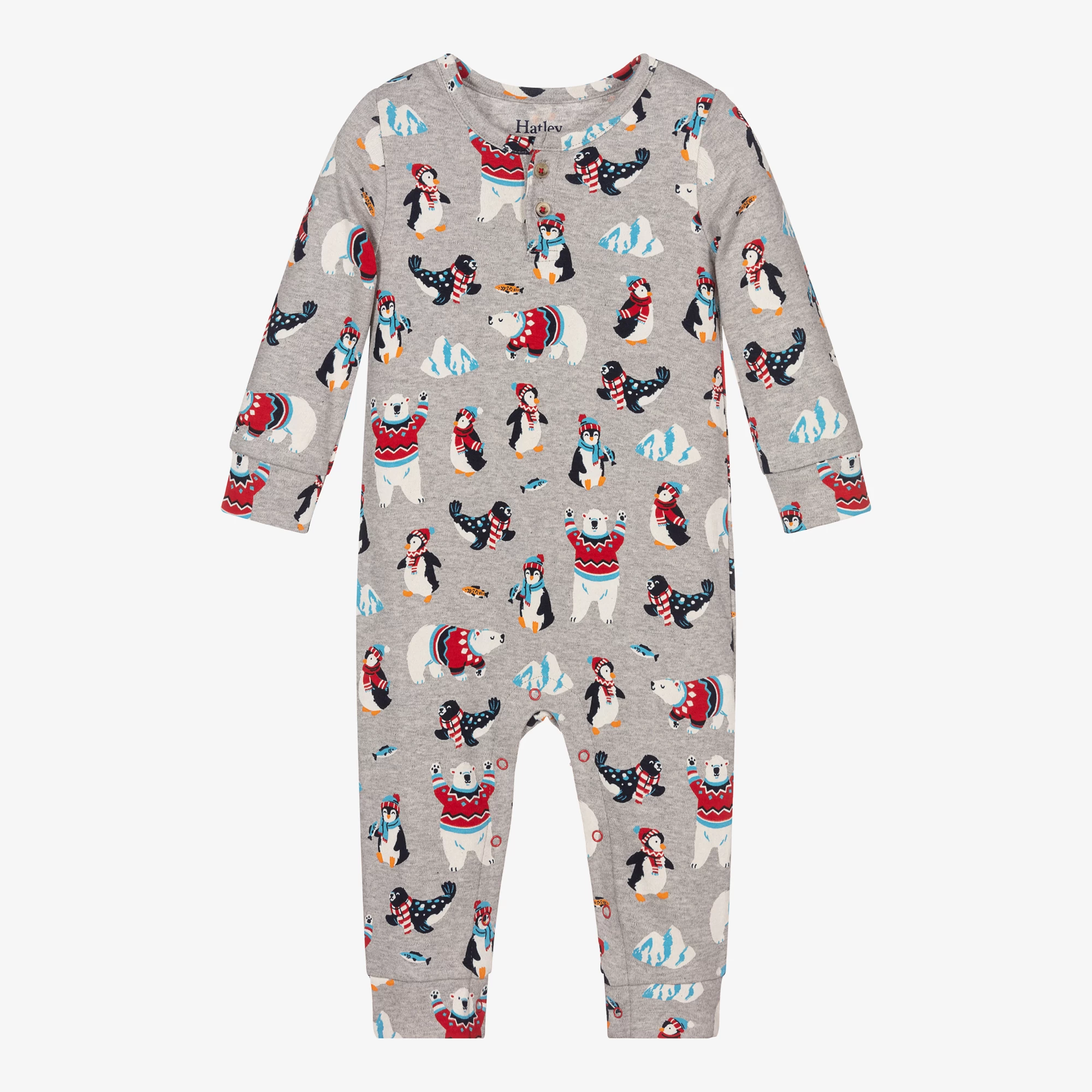 Hatley Grey Penguins Rompersuit 3 Hatley Grey Penguins Rompersuit