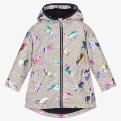 Hatley Grey Rainbow Horse Raincoat
