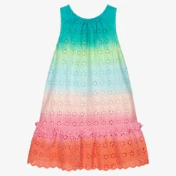 Hatley Pink Gradient Rainbow Dress
