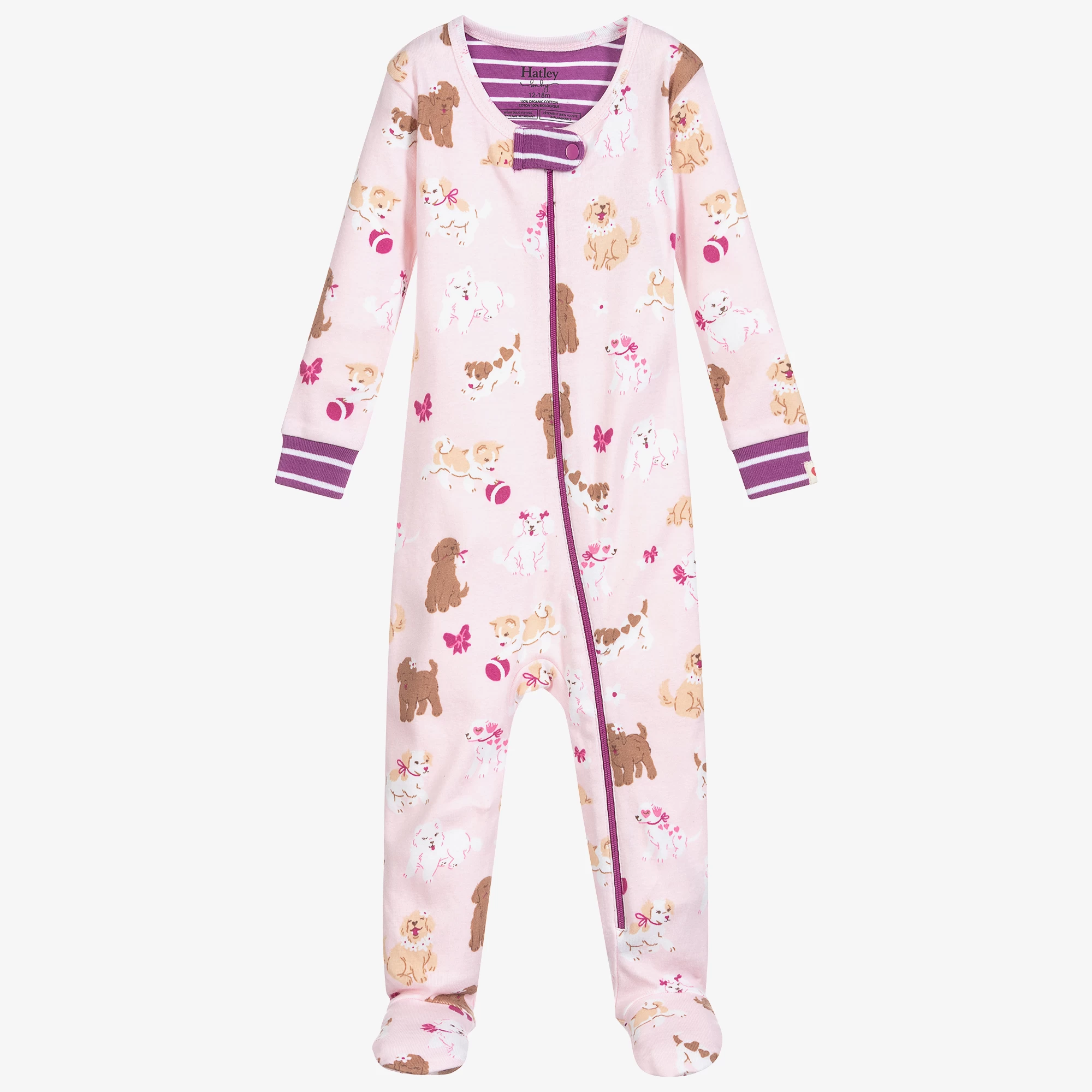 Hatley Pink Organic Cotton Babygrow 3 Hatley Pink Organic Cotton Babygrow