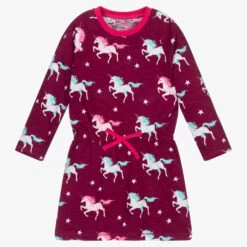 Hatley Purple Unicorns Cotton Dress