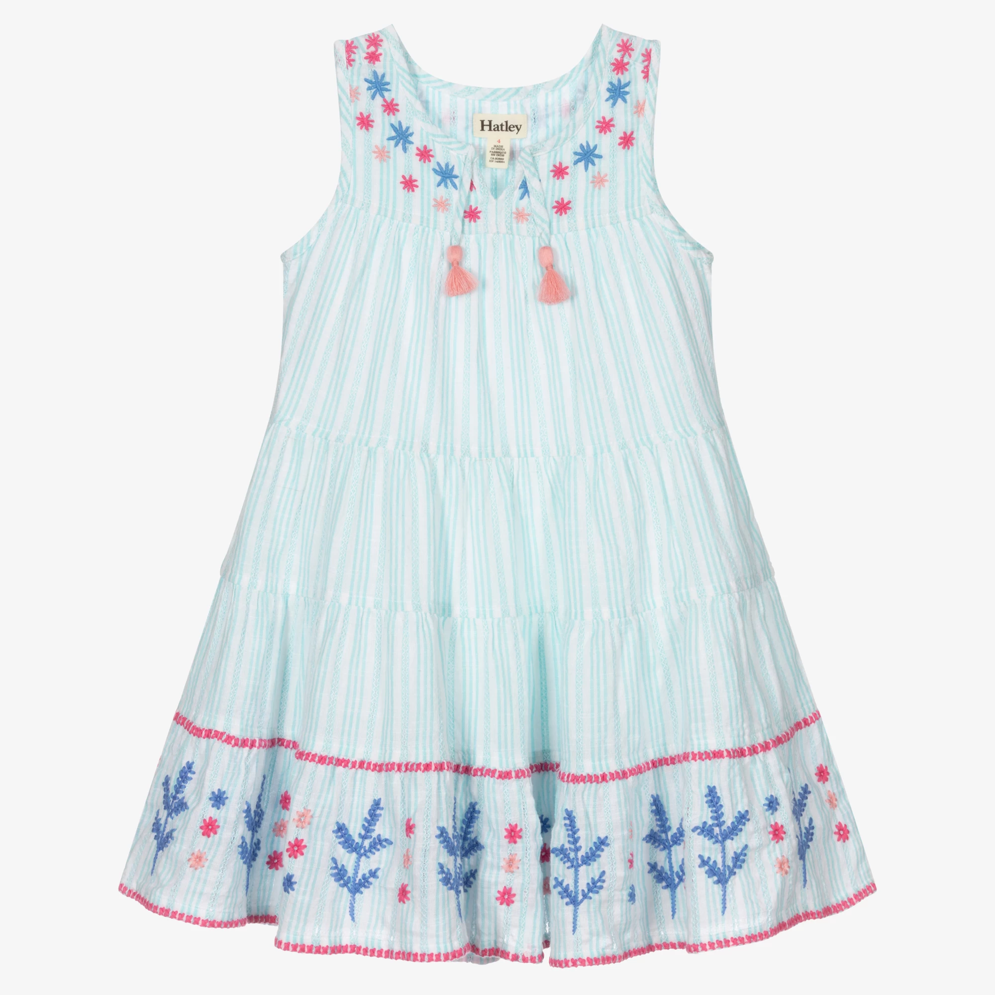 Hatley White & Blue Cotton Dress 3 Hatley White & Blue Cotton Dress