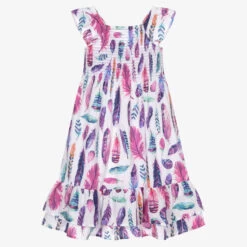 Hatley White & Purple Cotton Dress